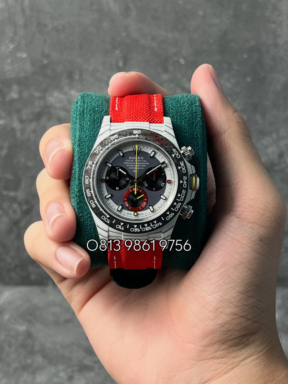 Daytona DIW , White Red Dial , Carbon Bezel , 40mm