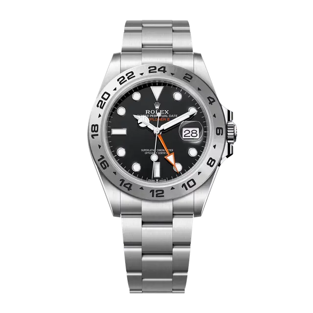 Explorer II Steel , Black Dial , Fixed 24 Hour Bezel , 42mm