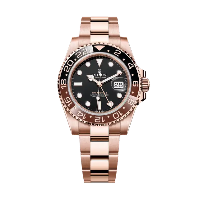 GMT Master II Rose Gold , Black Dial , Ceramic Bezel , 40mm