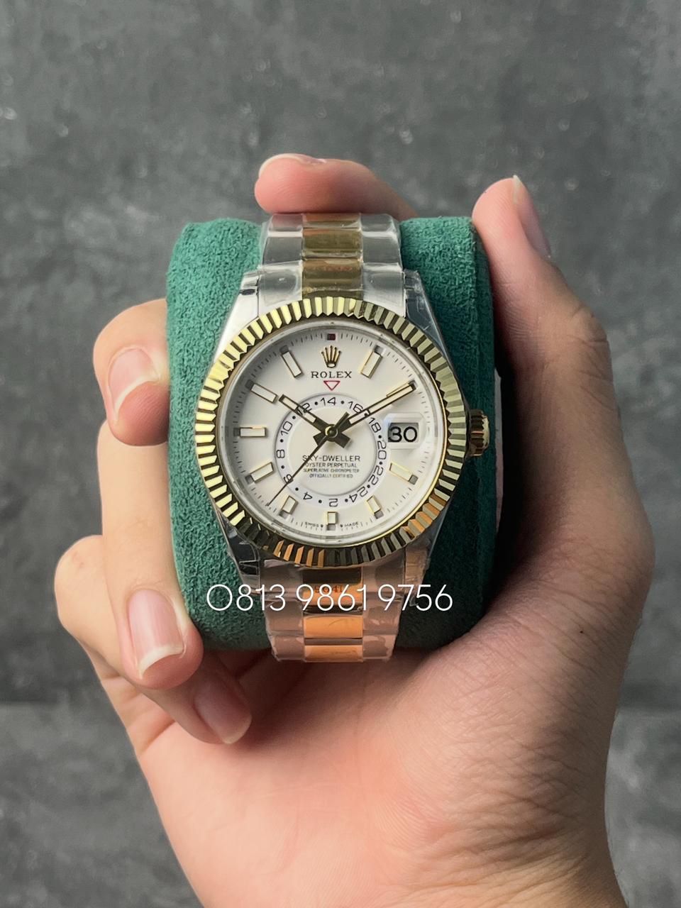 Skydweller Steel & YG , White Dial , Fluted Bezel , 42mm