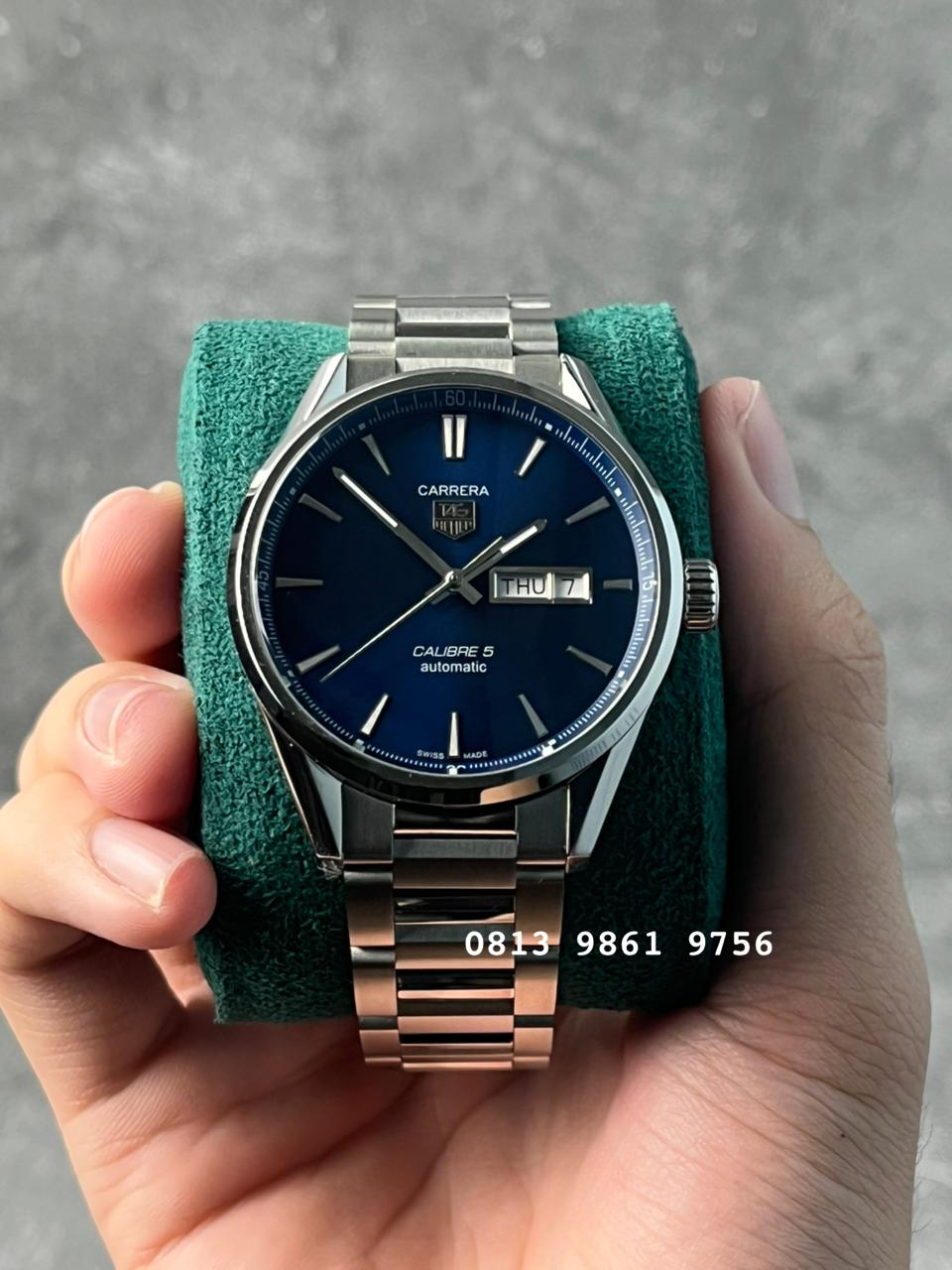 TAG HEUER WAR201E Carrera Calibre 5 , Blue Dial , Smooth Bezel , 41mm