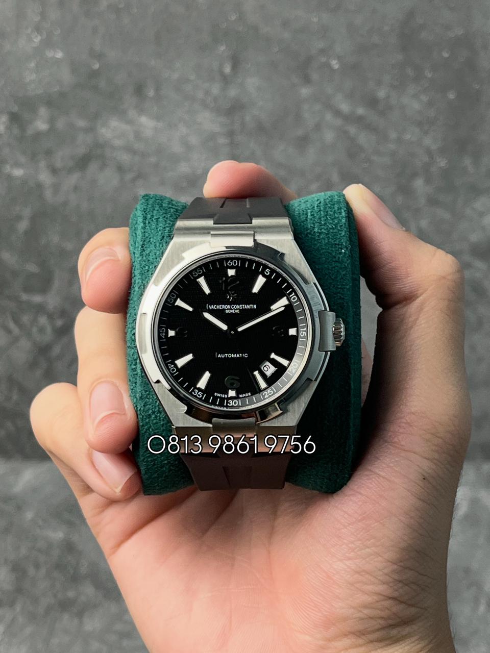 Overseas Steel , Black Dial , Steel Bezel , 42mm