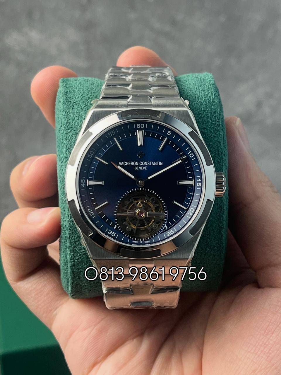 Overseas Tourbillon Steel , Blue Dial , Smooth Bezel , 42.5mm